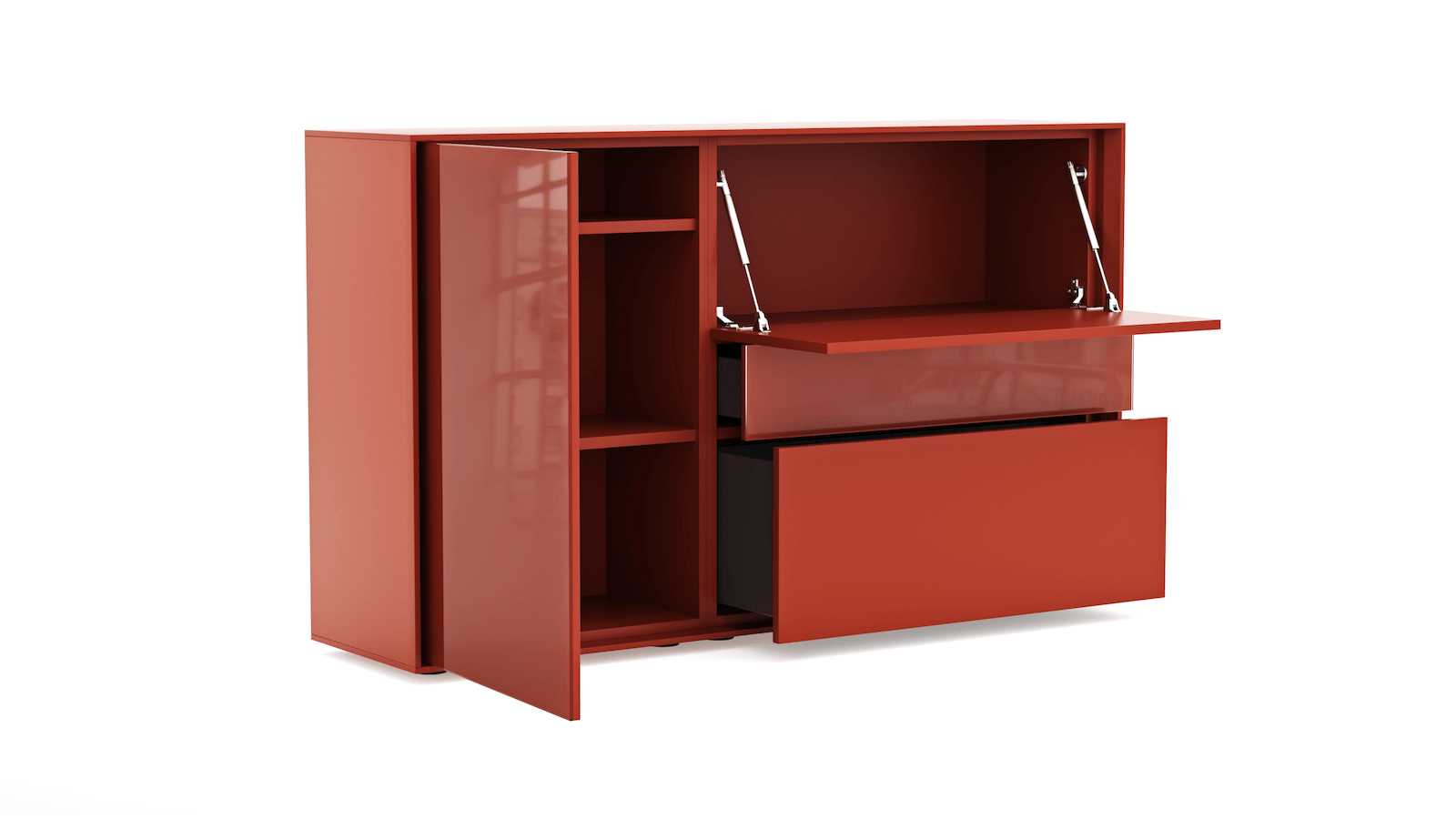 Sideboard Parano - Lack, Rot von Global Select
