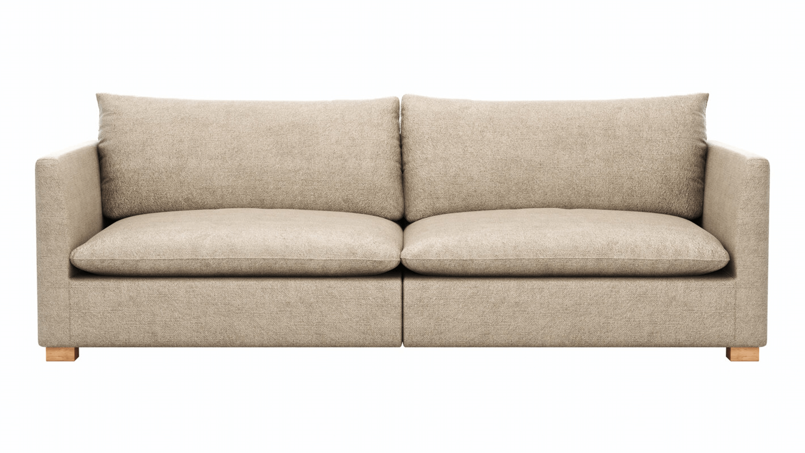 4-Sitzer Sofa Montreal von Lebensart, Webstoff Hellbraun, verschiedenen Tiefen