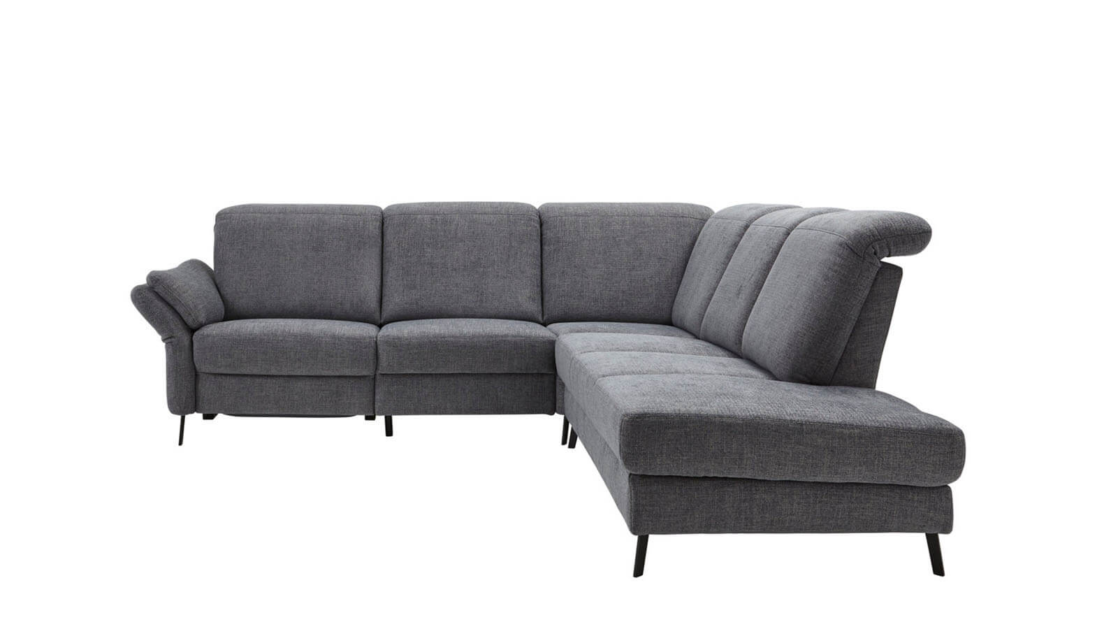 Sofa Stonington Style - 2-Sitzer mit Spitzecke und Hockerelement rechts, inkl. Herzwaage-Funktion motorisch, Sitzvorzug motorisch von natura Home