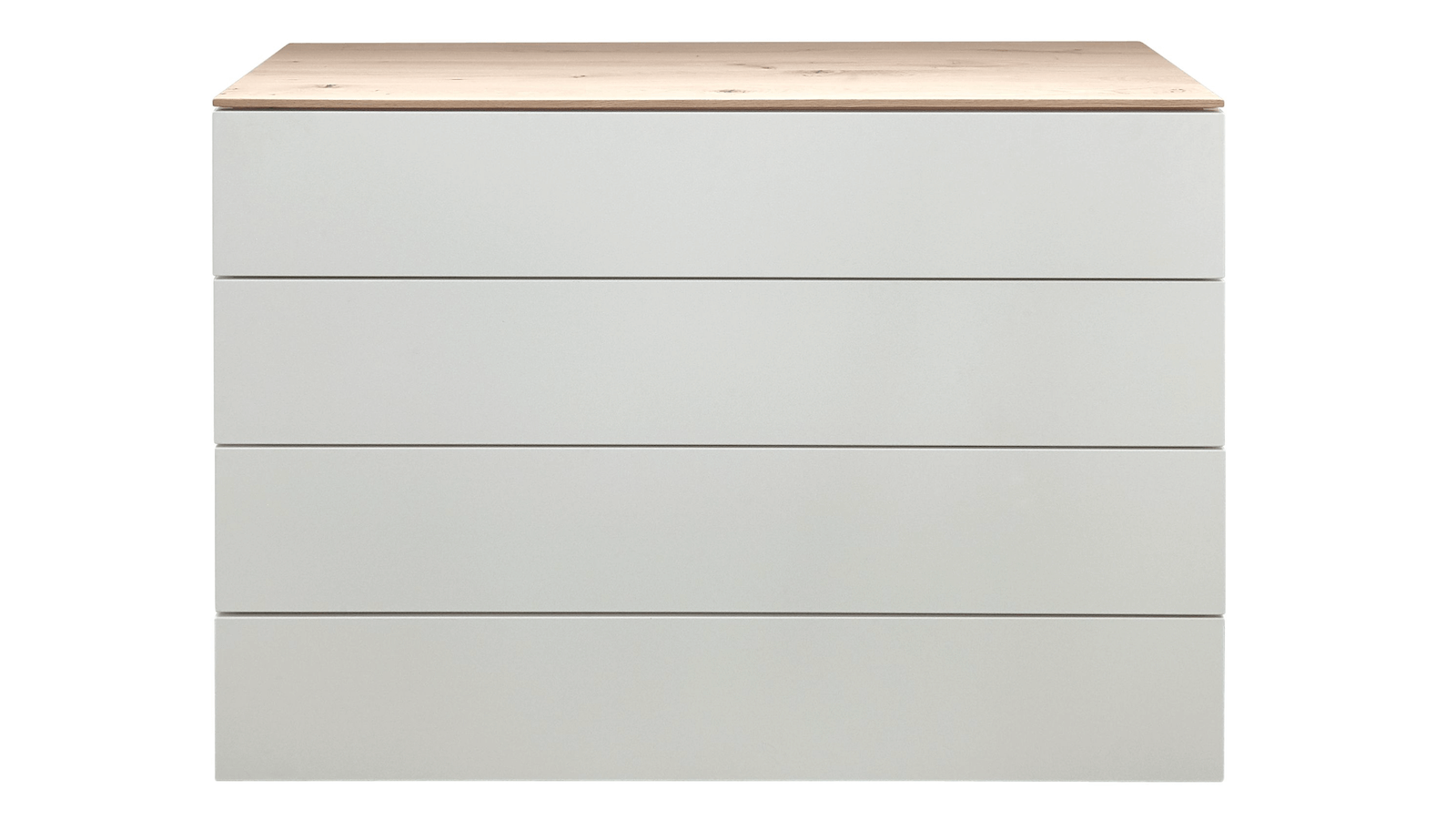 Kommode Baveno - BHT ca. 115x80x45 cm, Lack, Weiß, Wildeiche massiv