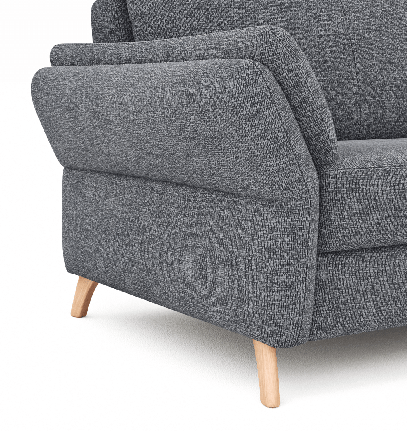 Ecksofa Stonington Style - 1-Sitzer mit Longchair rechts inkl. Relaxfunktion/Kopfteil verstellbar (motorisch), Stoff, Graphit von Natura Home
