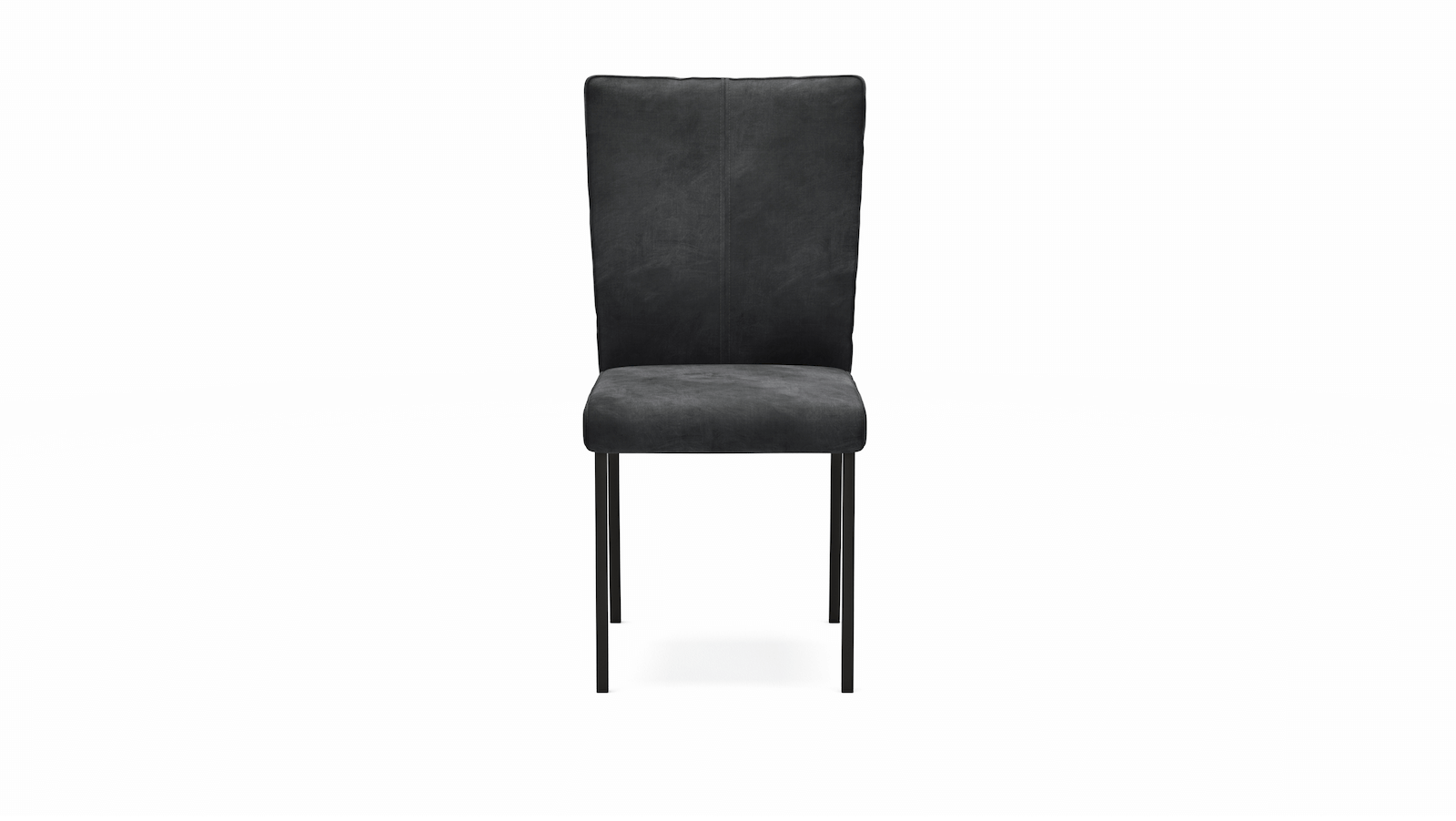 Stuhl 4110 - Stoff, Anthrazit mit schwarzem Metallgestell, pulverbeschichtet von Natura Home