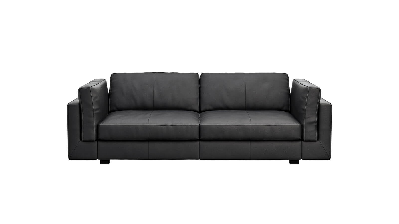 Sofa Aprino 3 XL in schwarzem Leder von Contur Einrichten