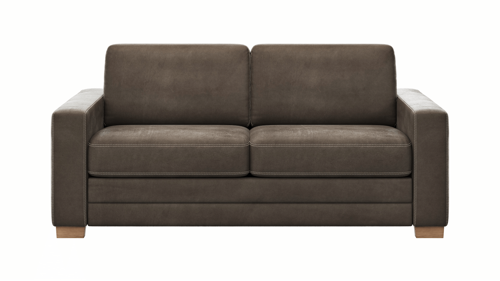 Sofa Lakeville - 2-Sitzer inkl. Schlaffunktion, Stoff, Braun von Natura Home