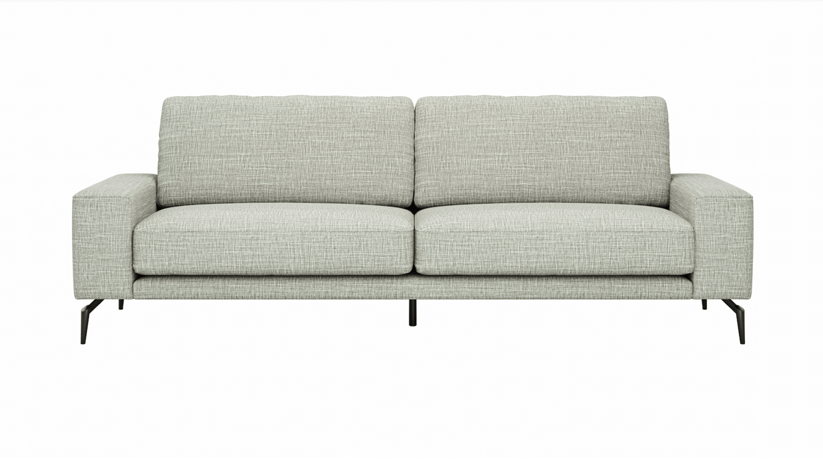 Sofa Redington in Hellgrau, Flachgewebe mit Metallgestell, 2,5- oder 3Sitzer, von Natura Home