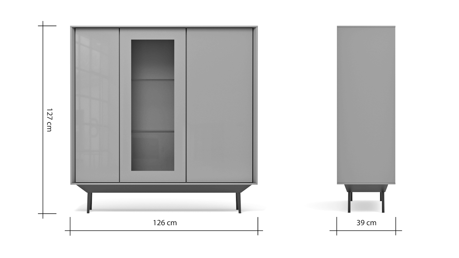 Graues Highboard Parano von Global Select