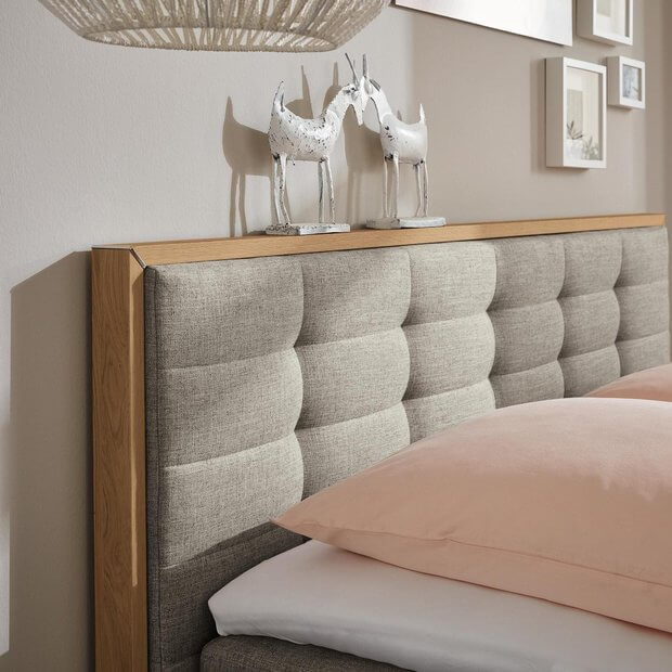 Bett von Musterring in Grau und Holzfarben