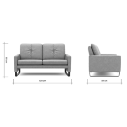 Tenero Sofa von Global Select, grau, Stoff, Metall Kufen