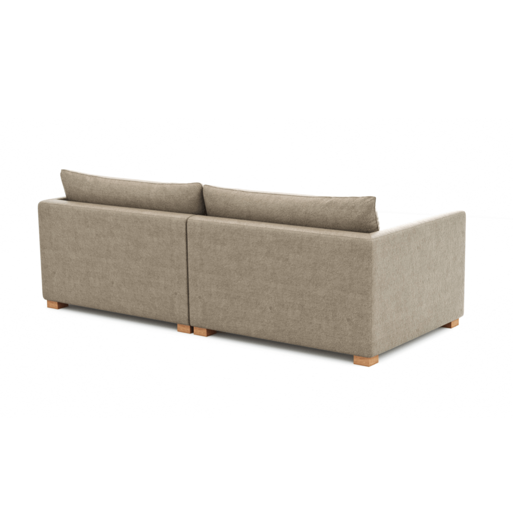 Sofa Montreal - 4-Sitzer, Tiefe 2, Stoff, Hellbraun von Lebensart