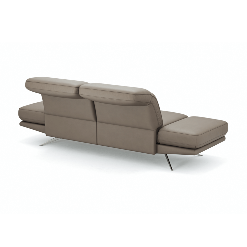 Sofa Sophie - 2,5-Sitzer inkl. Kopfstütze/Armlehne verstellbar, Leder, Lava von Comfort Republic
