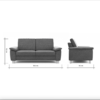 Sofa Stonington von Natura Home, Microfaser braun, 2 Sitzer
