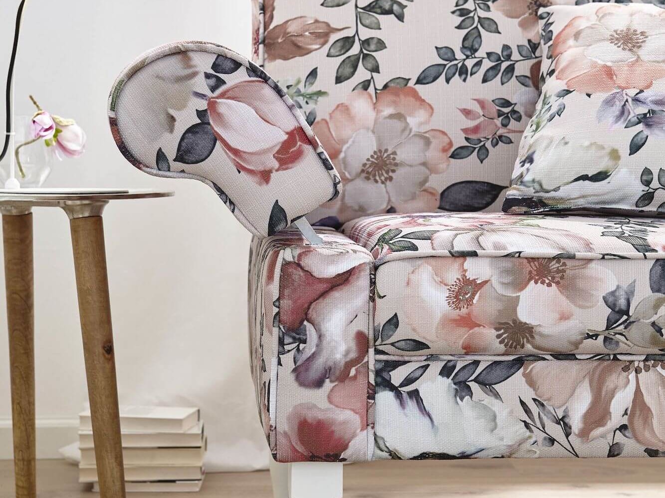 Sofa Washington - 3,5-Sitzer inkl. Armlehne verstellbar, Stoff, Mehrfarbig von Lebensart