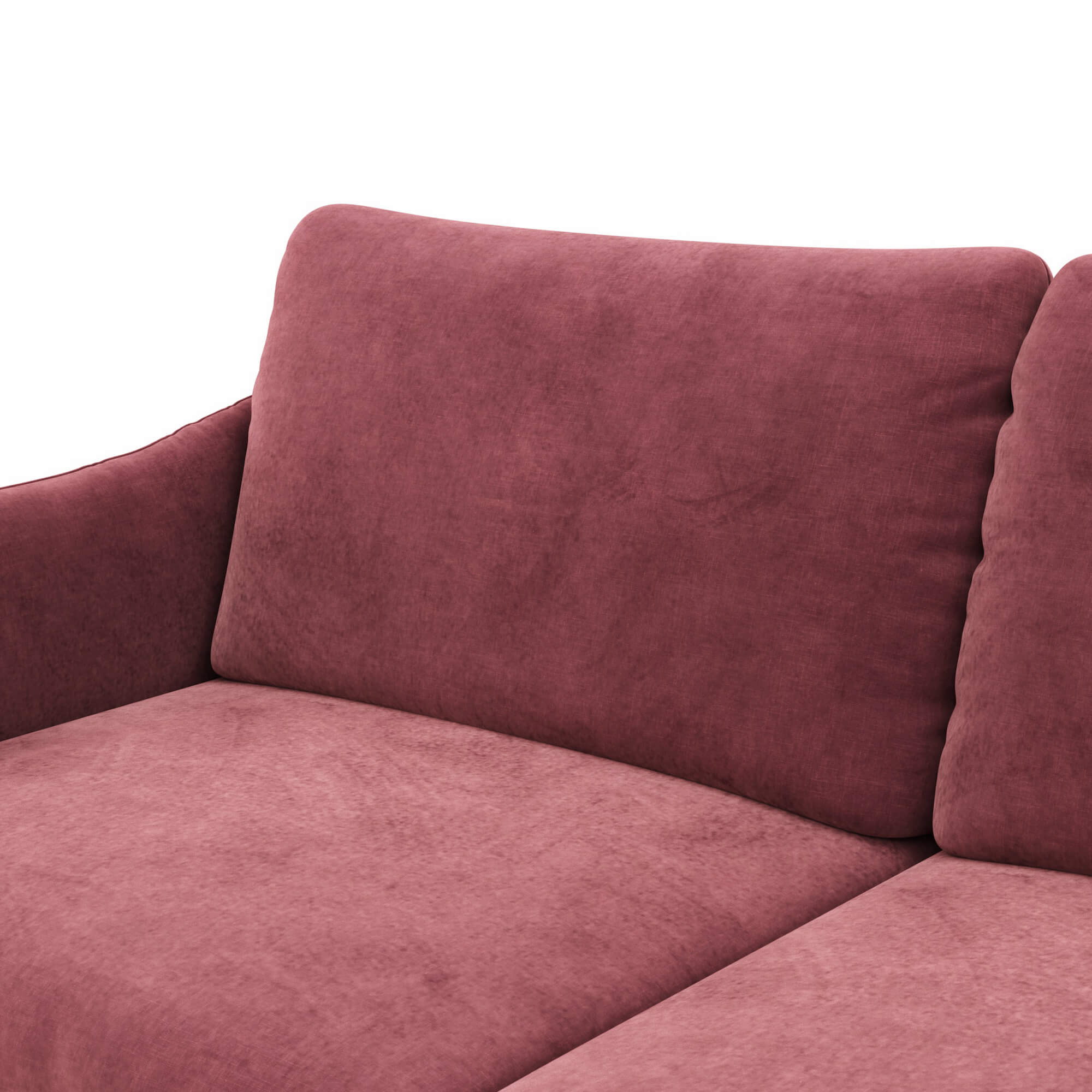 Sofa Madelen von Raum.Freunde, 2,5-Sitzer, Velour, Rosé