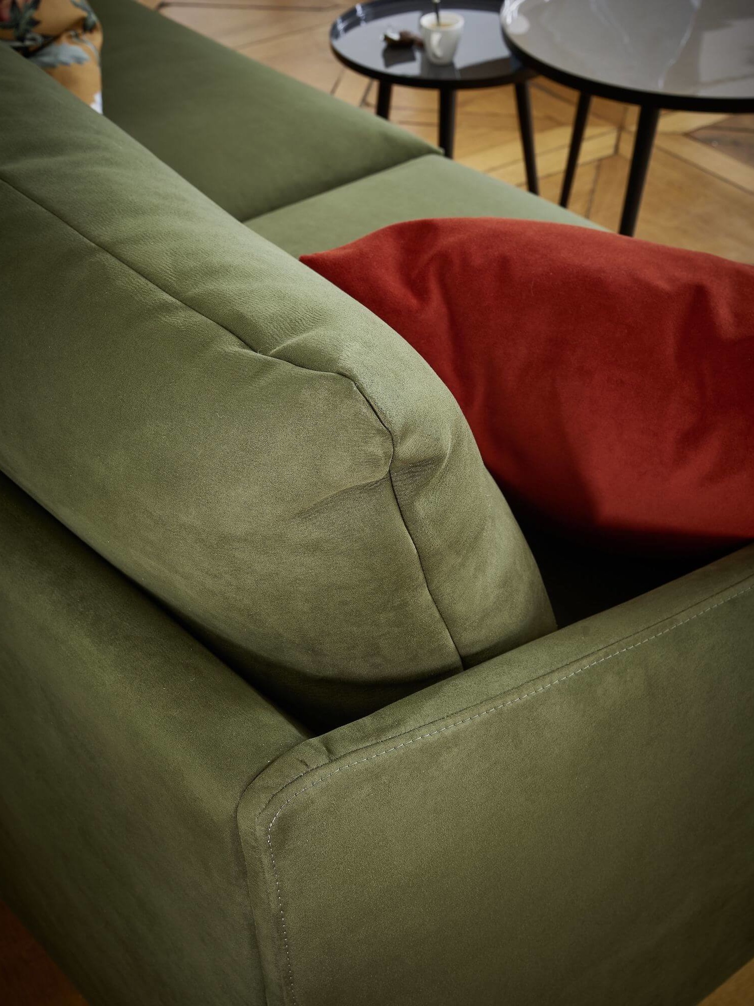 Sofa Madelen - 3,5-Sitzer, Microfaser, Grün, Raum.Freunde