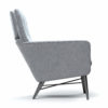 Sessel Torge von Raum.Freunde, in grauem Stoff, 4-Fuß aus massiver Eiche, schwarz lackiert