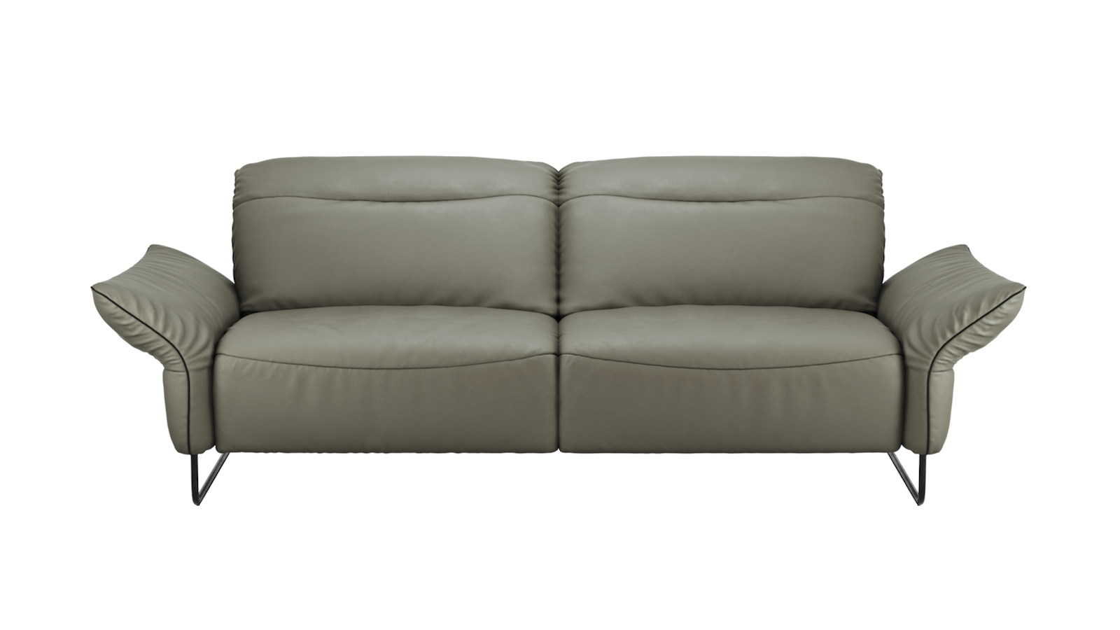 Sofa Victoria - 2, 2,5 oder 3-Sitzer inkl. Kopfstütze/Armlehne verstellbar, Leder, Grau von Comfort Republic