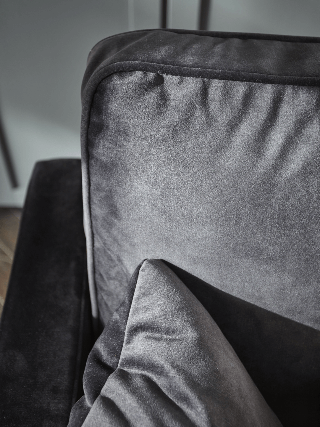 Sofa Brunswick Classic - 3-Sitzer mit Husse, Stoff, Dunkelgrau von Lebensart